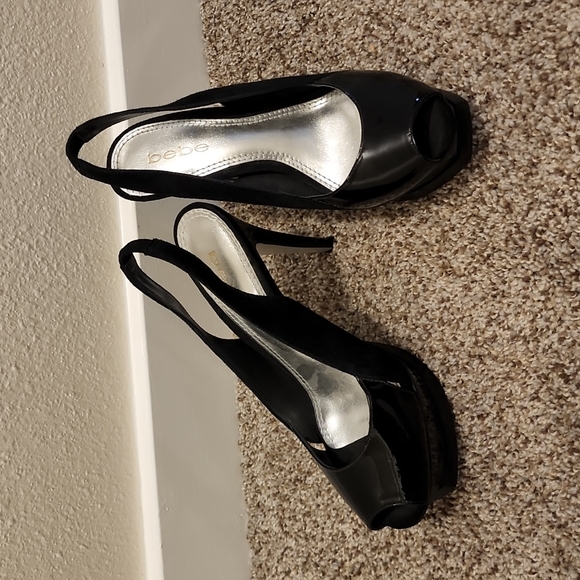 bebe Shoes - Bebe - Zahara slingback heels - 6 Black